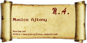 Musics Ajtony névjegykártya